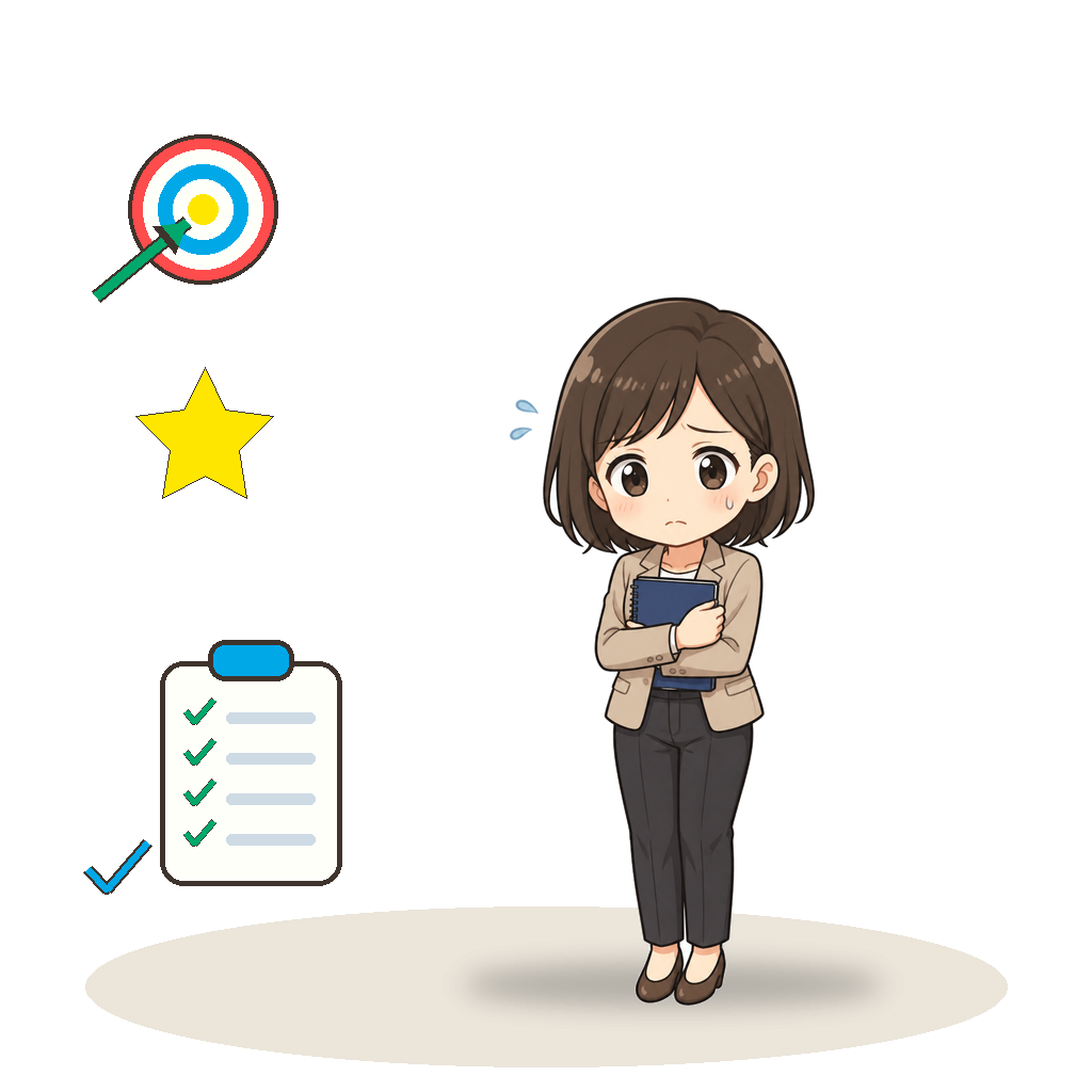 腕組みして考える女性教師