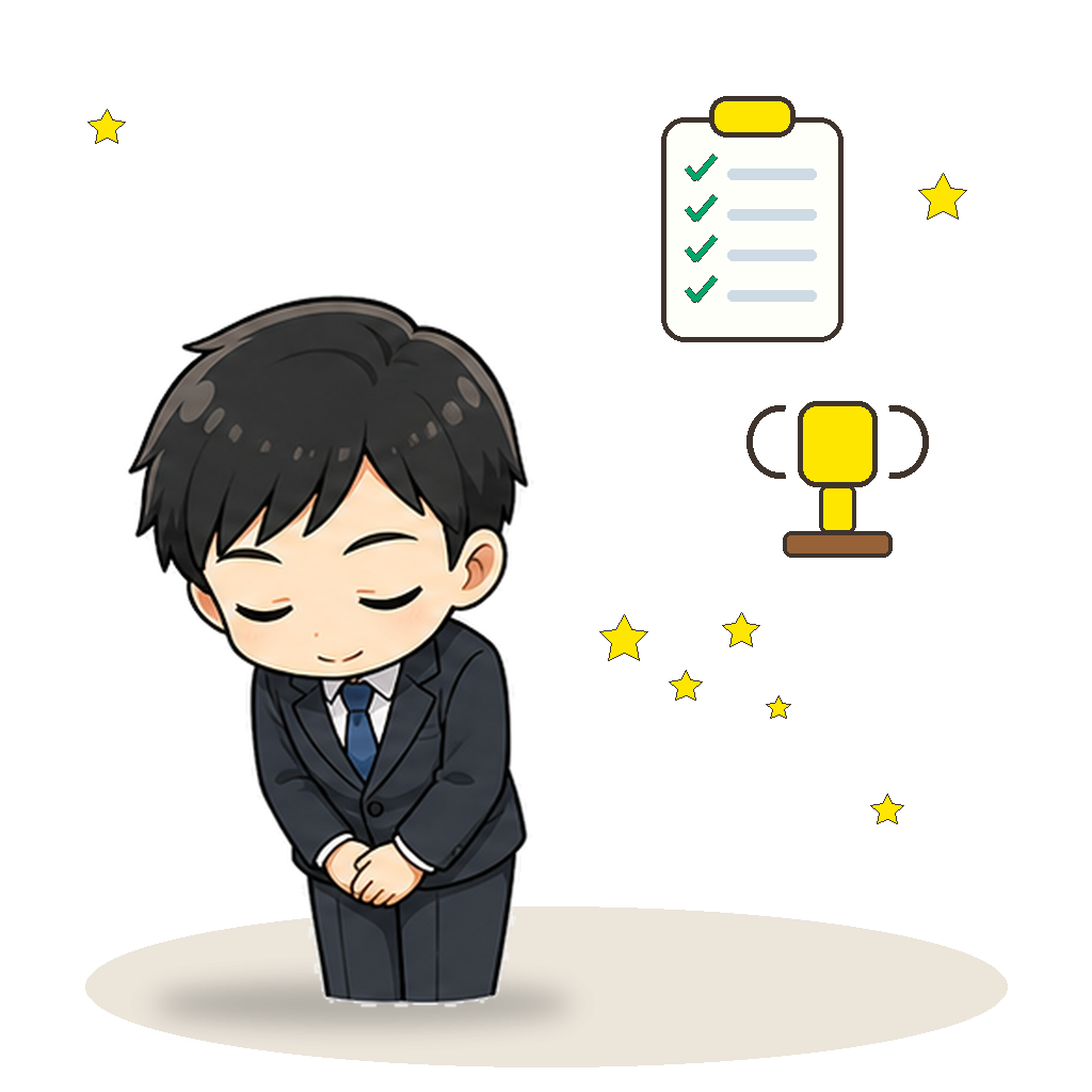 お辞儀をする教師のイラスト