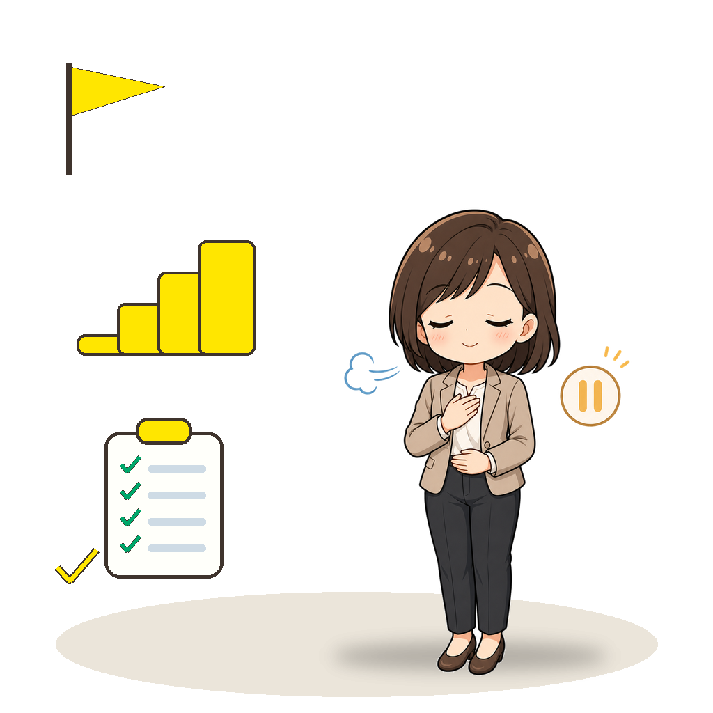 他人の考えに立ち止まって耳を傾ける教師のイラスト