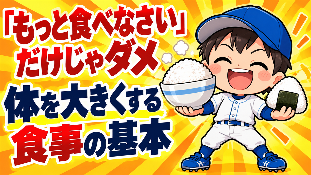 「もっと食べなさい」だけでは大きくならない理由|体を大きくする食事の基本|プロ野球選手への道