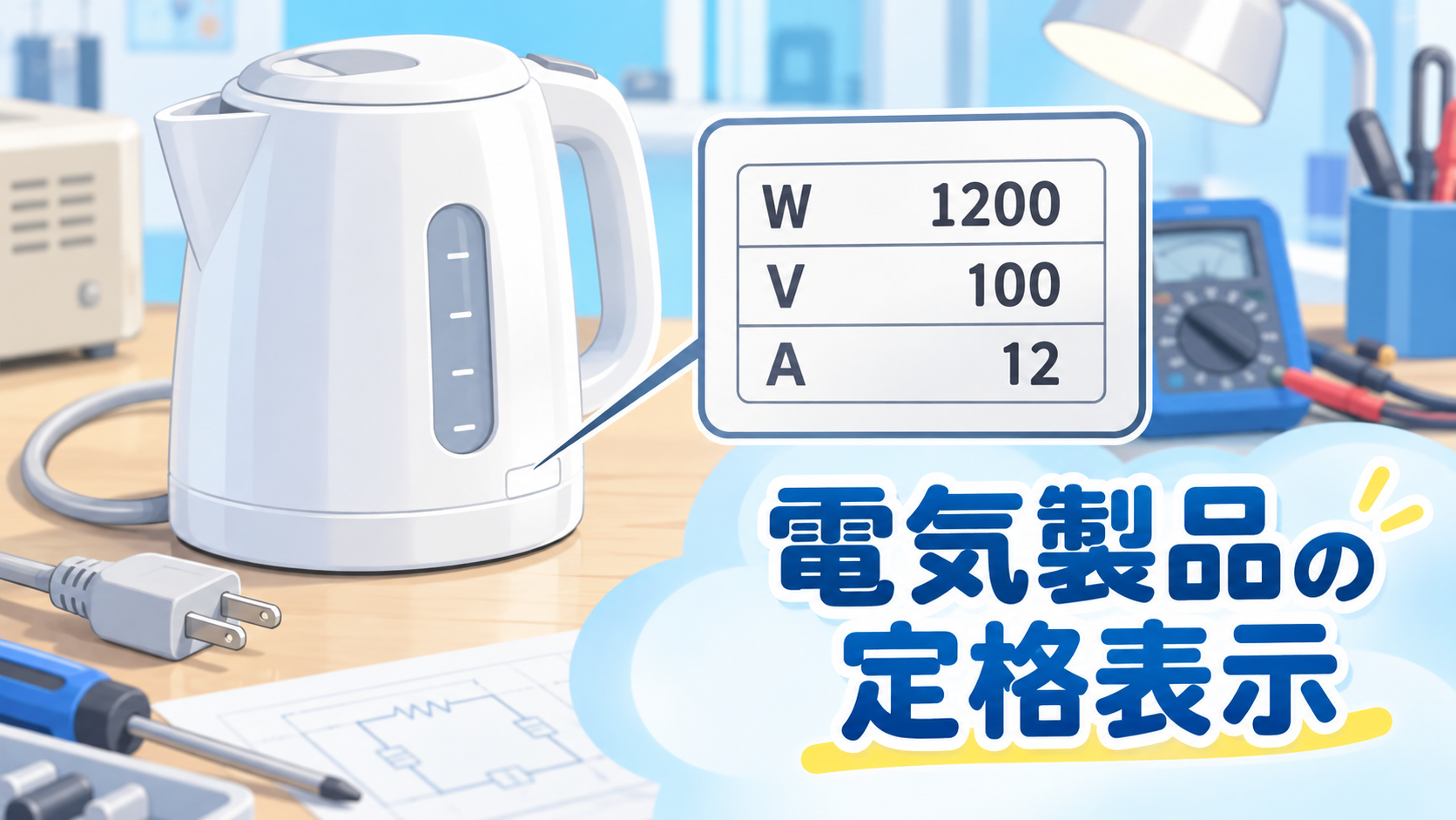 電気製品の定格表示（W・V・A）の見方と計算のしかたを中学生向けにわかりやすく解説