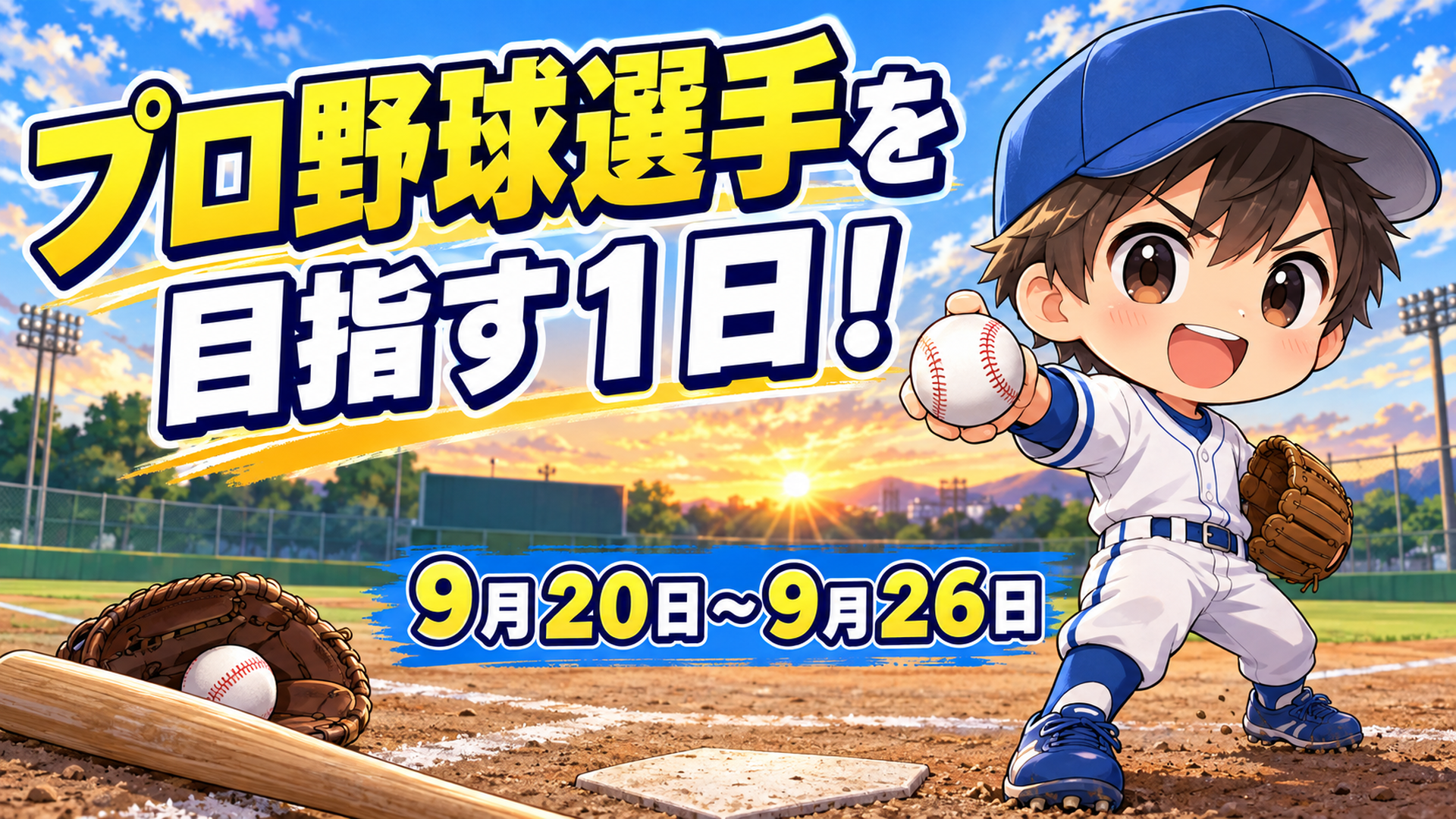 プロ野球選手を目指す1日!9月20日~9月26日