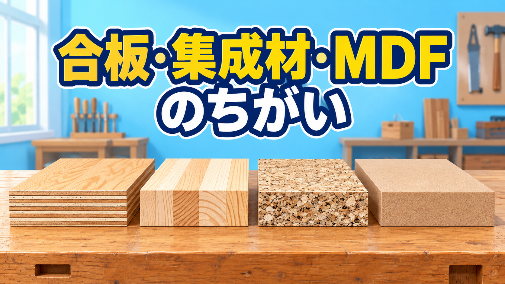 【中学技術】合板と集成材の違いは？木質材料4種類をテスト前に整理