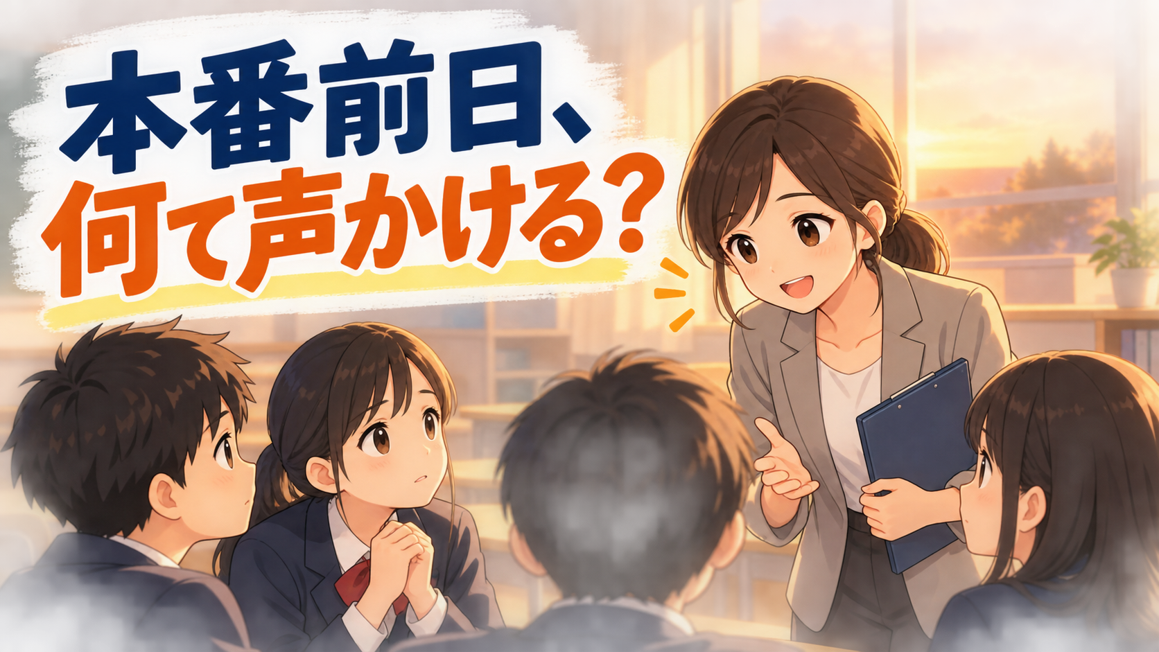 合唱コンクール本番前日の声かけ|緊張する学級へ3つの言葉【中学校】
