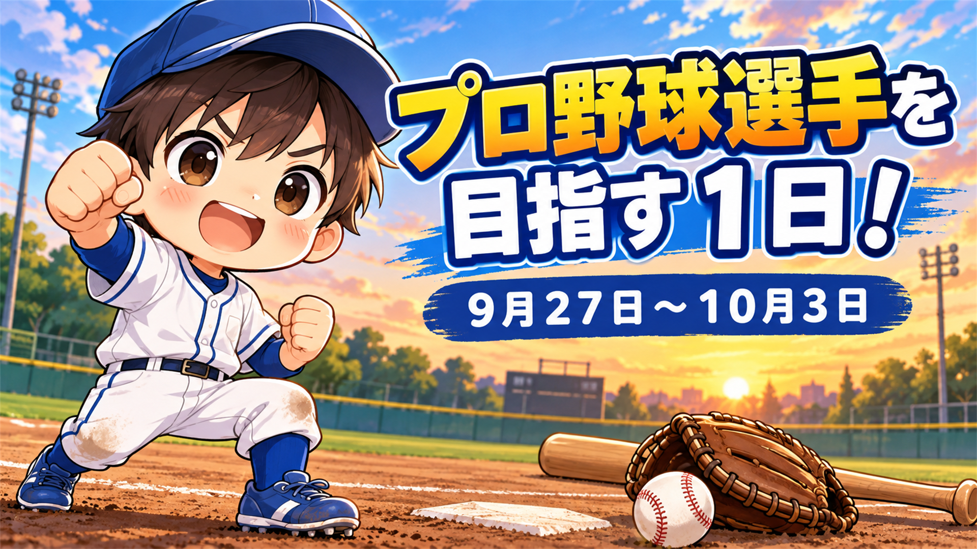 プロ野球選手を目指す1日!9月27日~10月3日