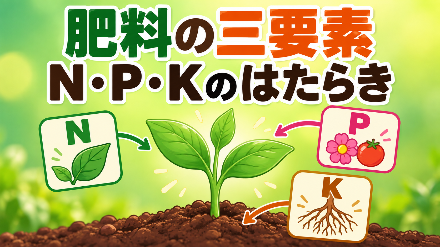 肥料の三要素(N・P・K)の覚え方｜欠乏症状の見分け方を中学生向けに解説