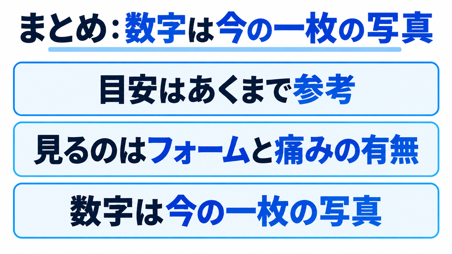 まとめ:数字は今の一枚の写真