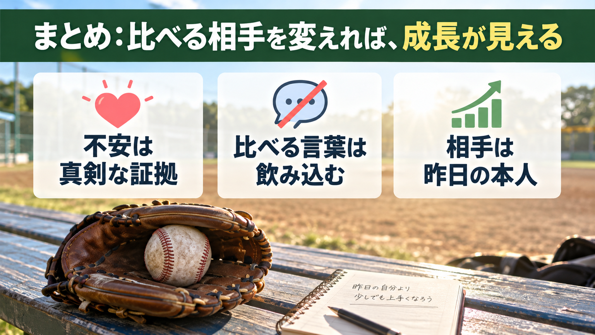 まとめ:比べる相手を変えれば、成長が見える