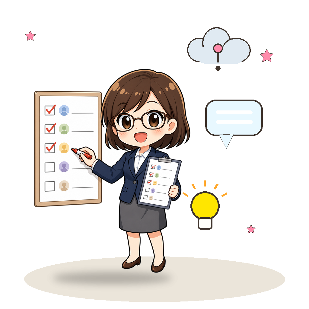 質問タイムを案内する教師のイラスト