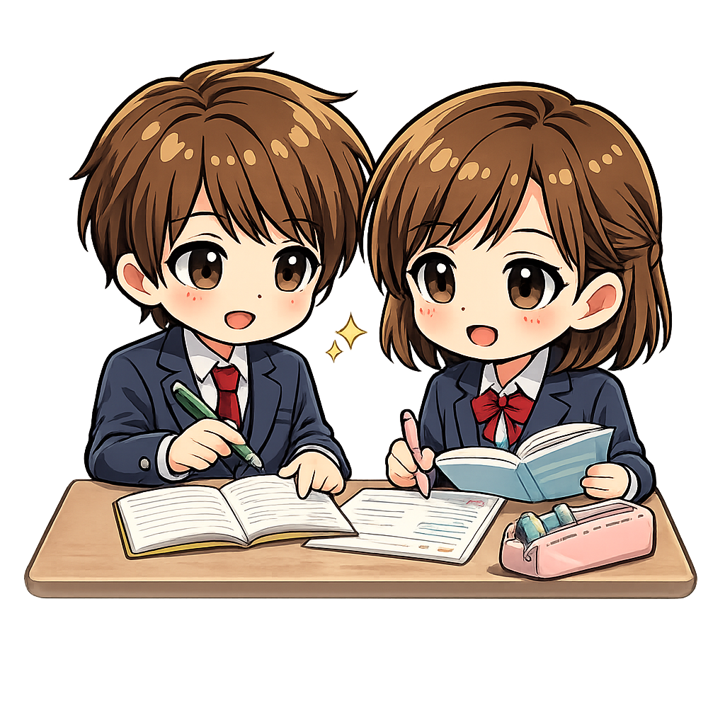 班の仲間にありがとうの一言を書いて渡す生徒たちの場面