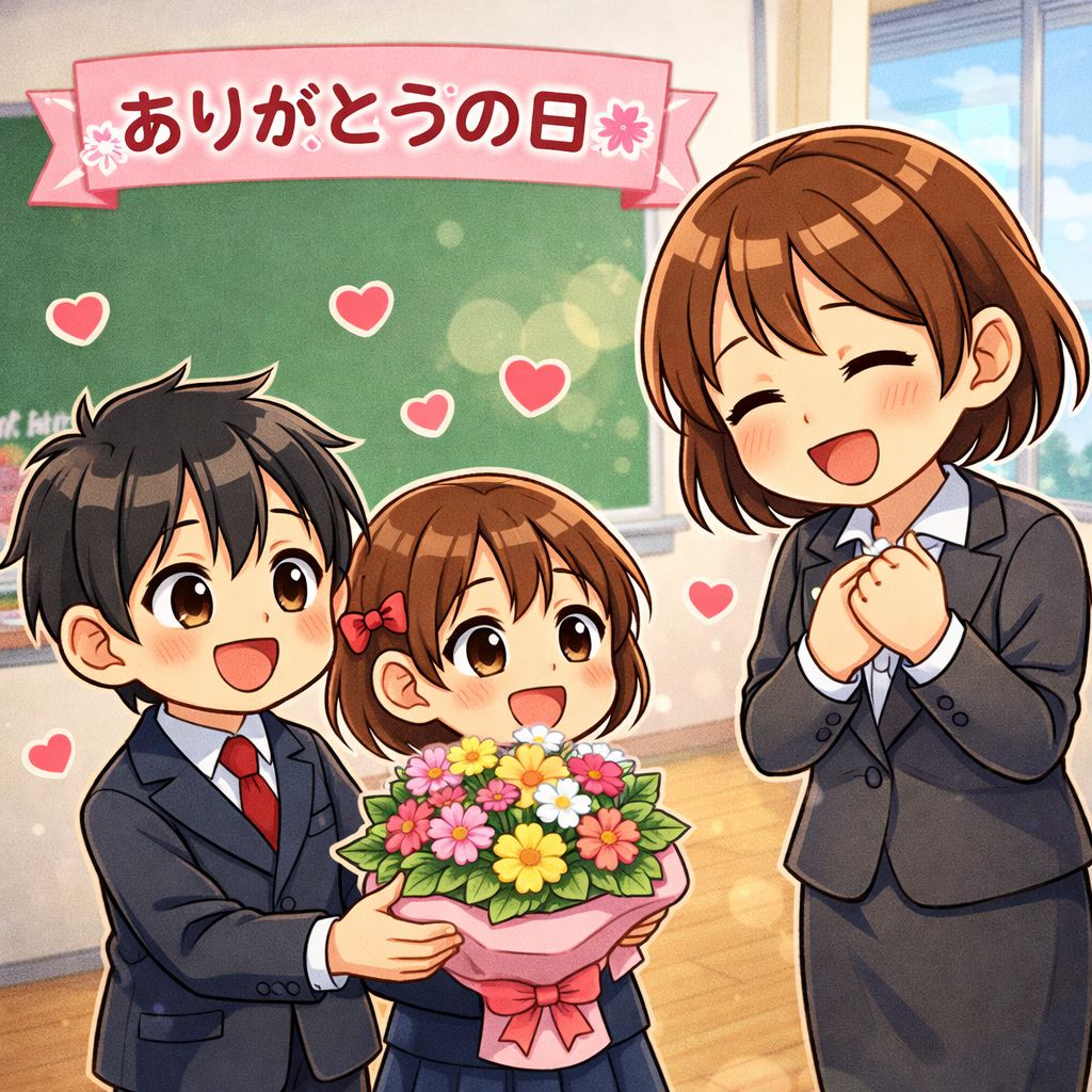 感謝を伝え合う生徒たち
