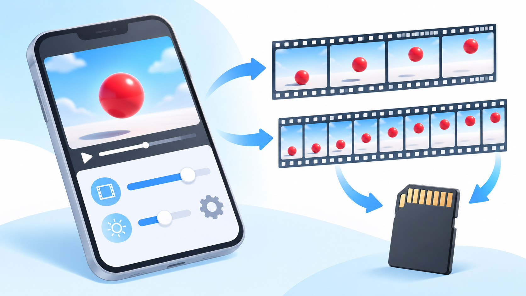 スマホの保存容量と動画の関係を表すイメージ