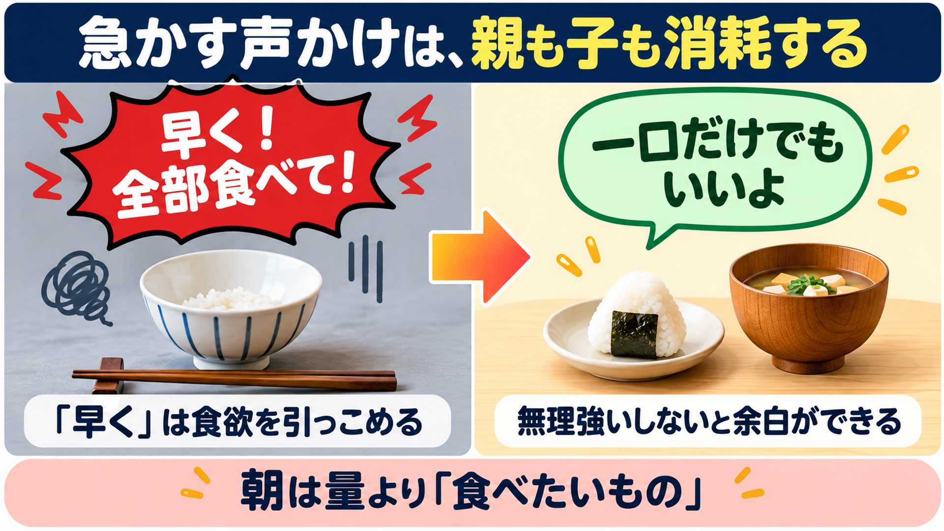急かす声かけは、親も子も消耗する