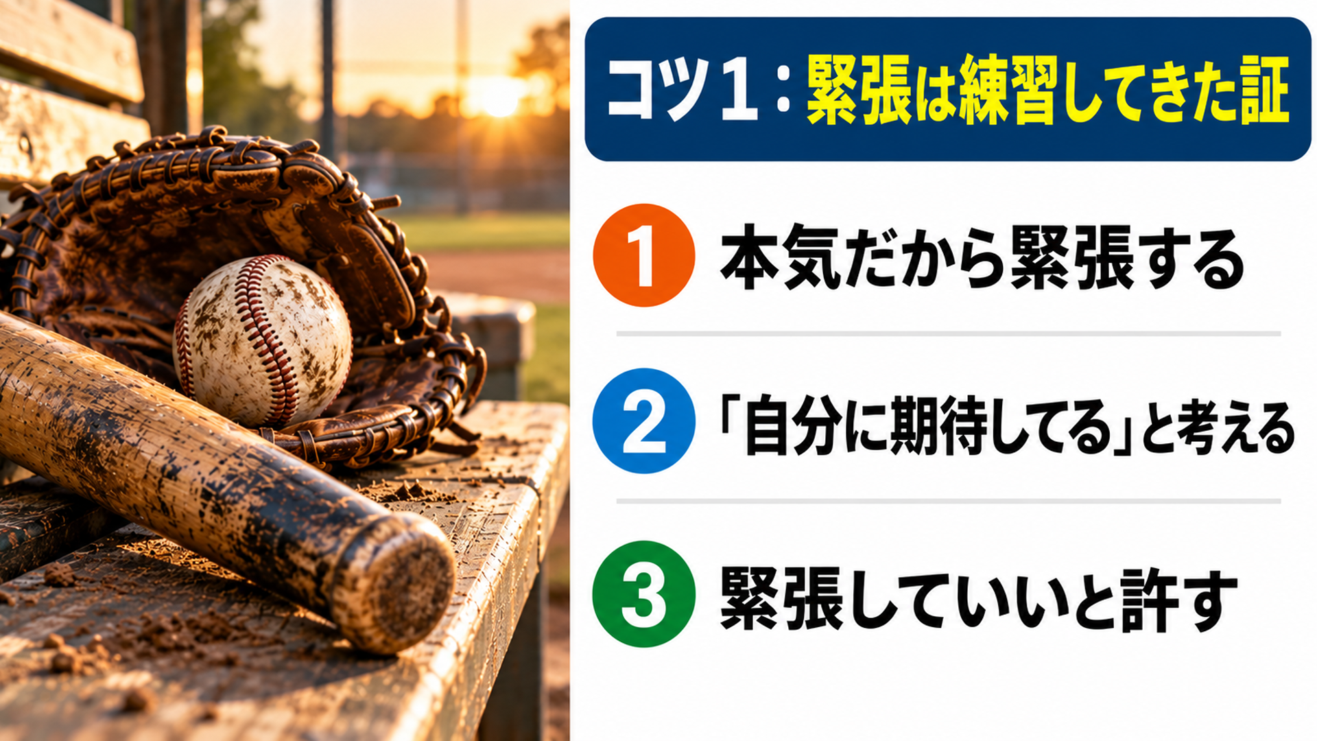 コツ１：緊張は練習してきた証