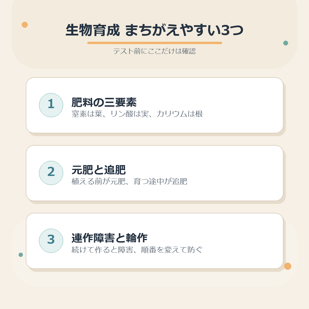 生物育成でまちがえやすい三つのポイントのまとめ