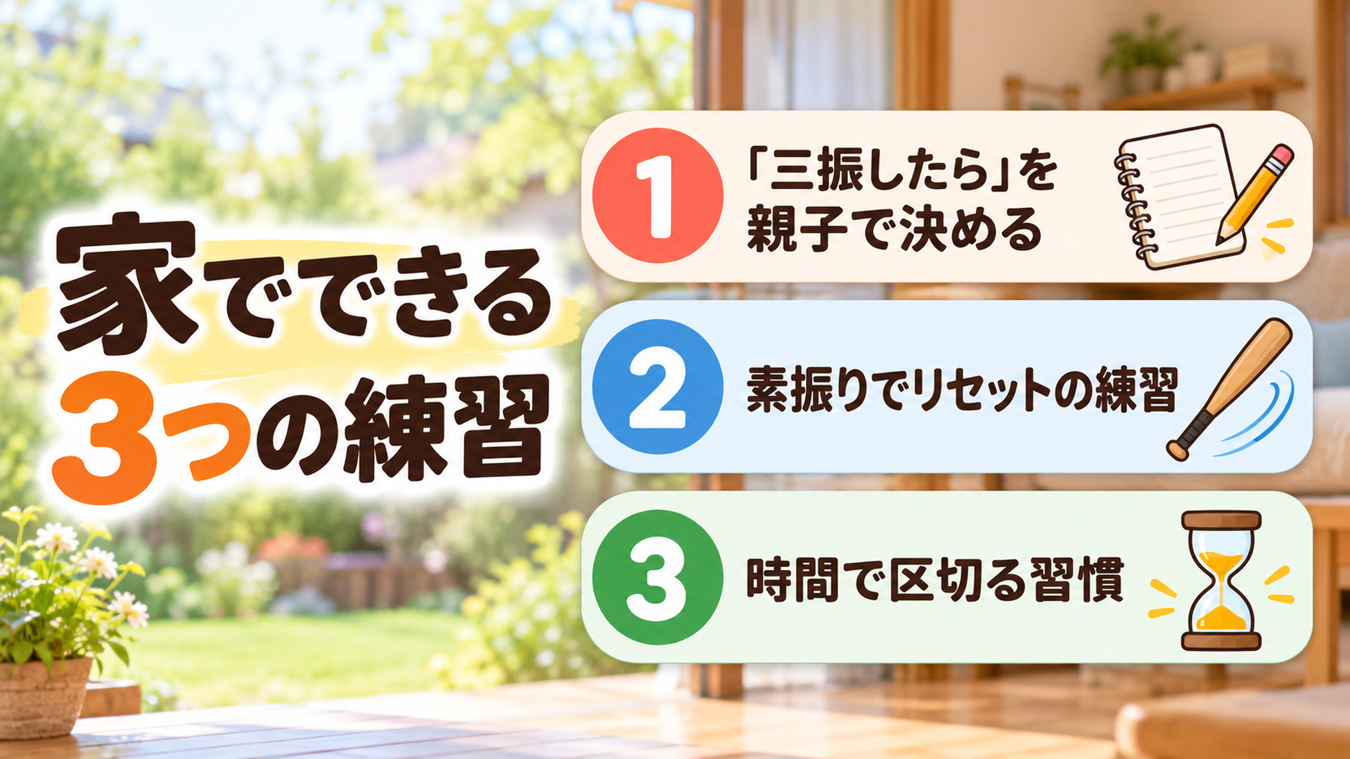 家でできる3つの練習