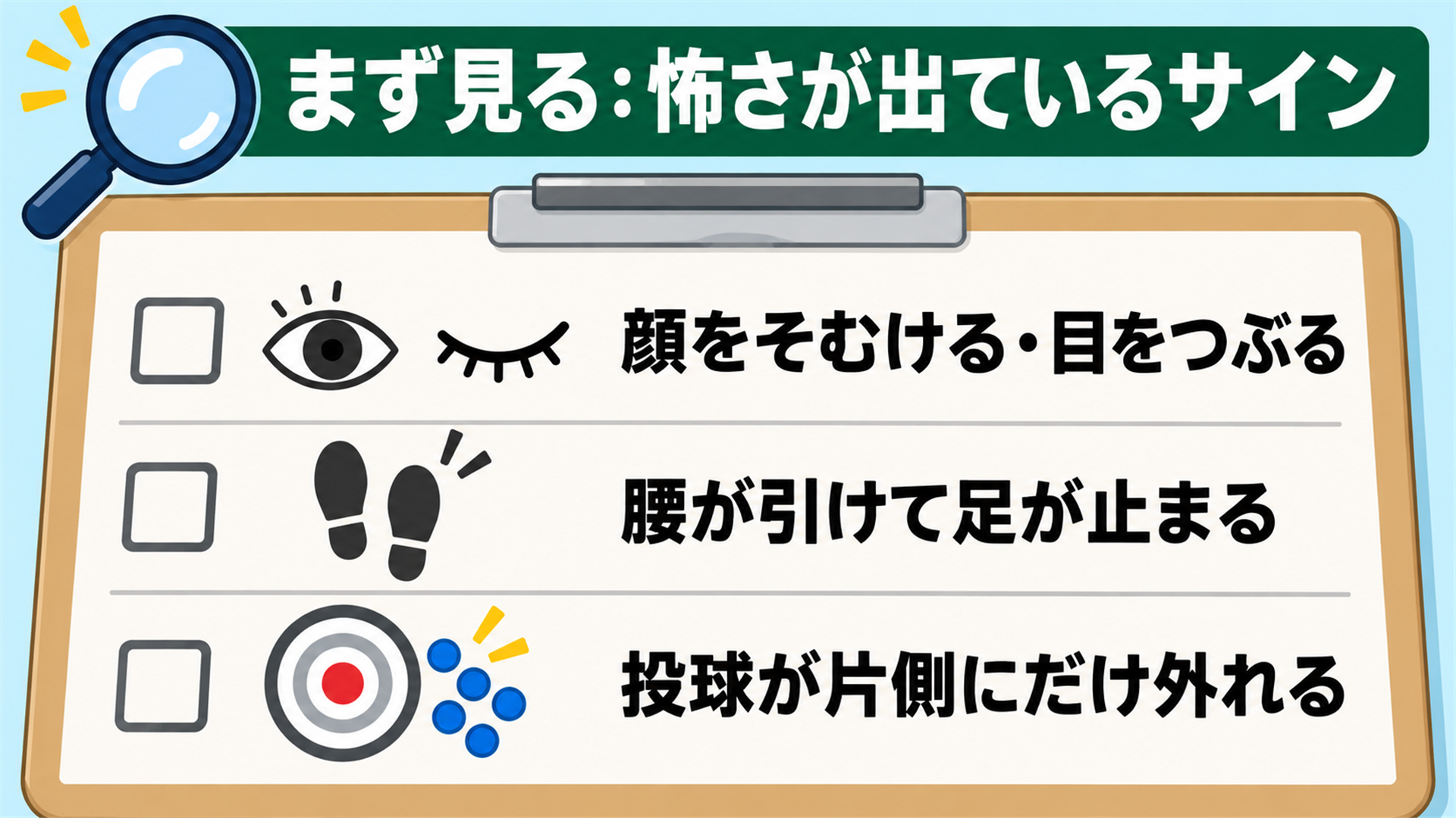 まず見る：怖さが出ているサイン