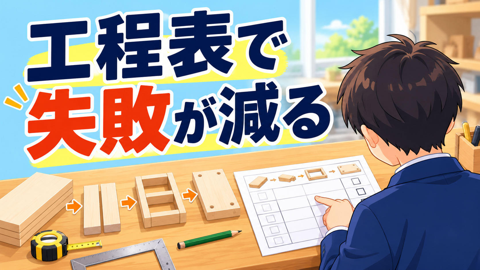 【中学技術】製作工程表の書き方｜作業の順番と段取りを例題つきで解説