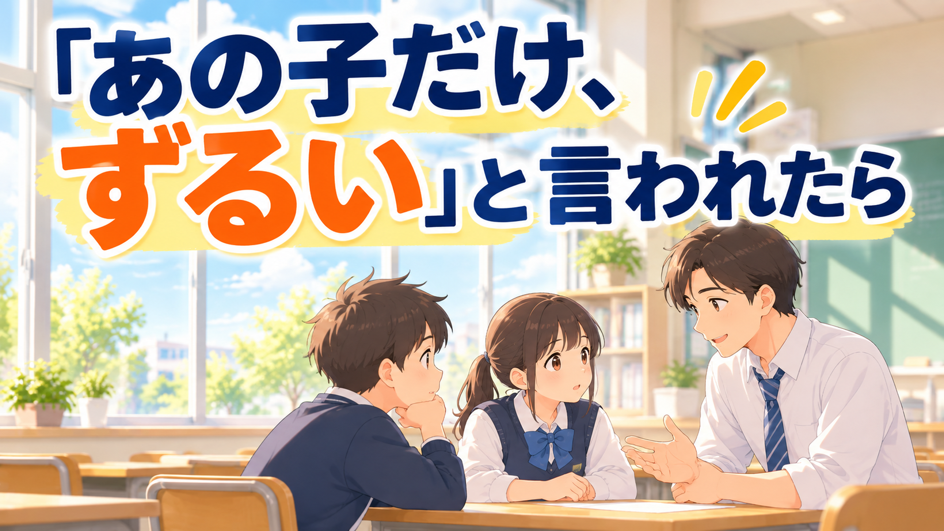 「あの子だけずるい」と言われたら|配慮が必要な生徒がいる中学校の伝え方3つ
