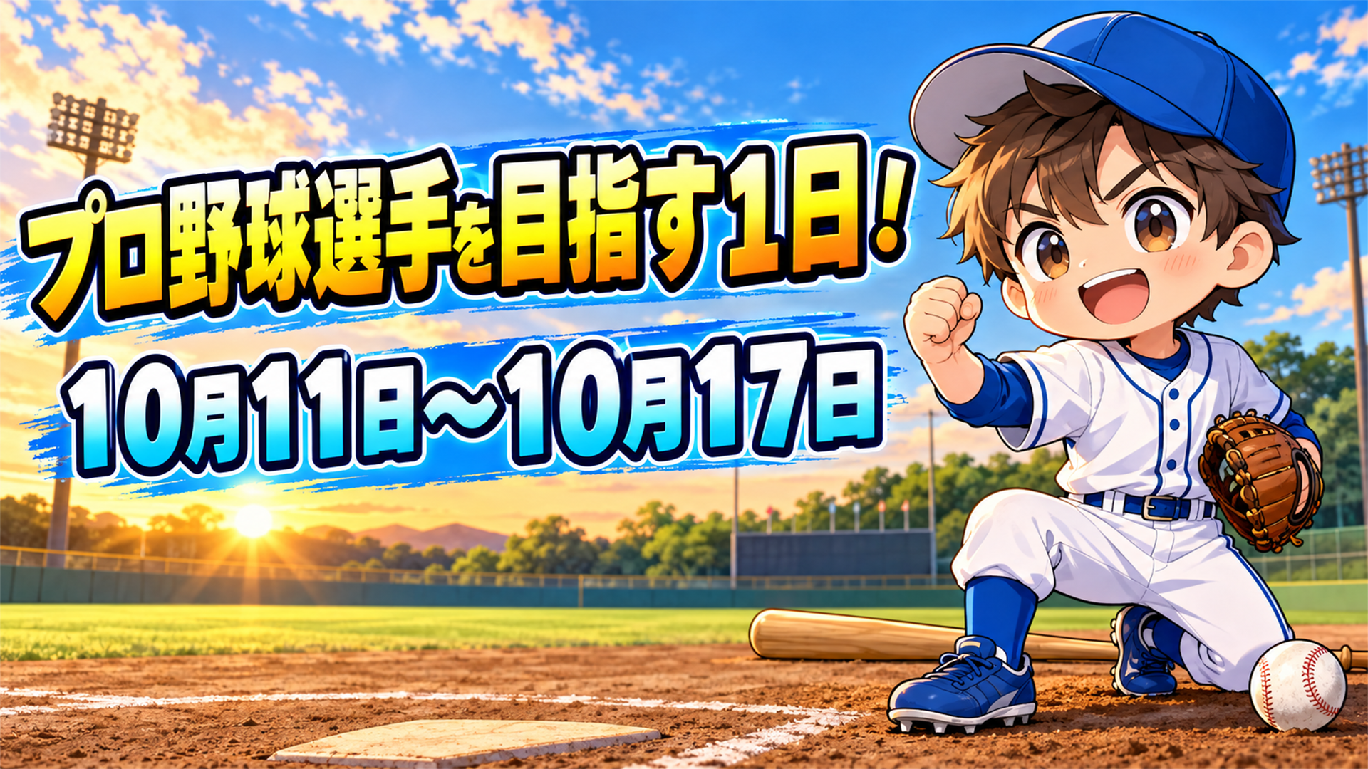プロ野球選手を目指す１日！１０月１１日～１０月１７日