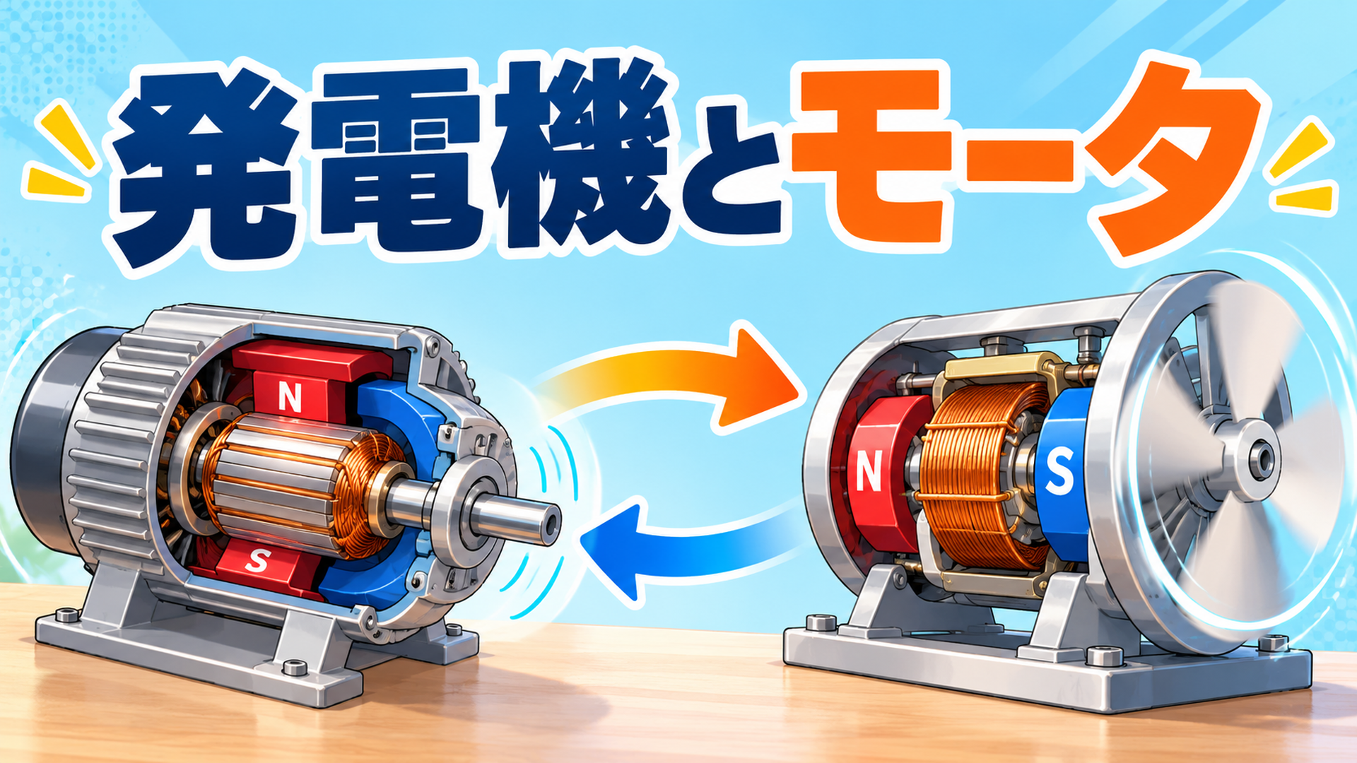 発電機とモータの関係は逆向き|電磁誘導と回生ブレーキをテスト前に確認