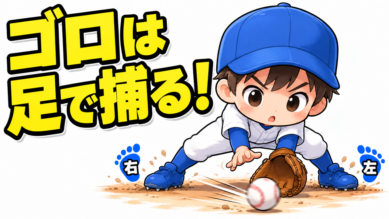 【野球のコツ】「正面に入れ」と言うほどトンネルする理由|ゴロ捕球の足の運び3つのコツ|プロ野球選手への道