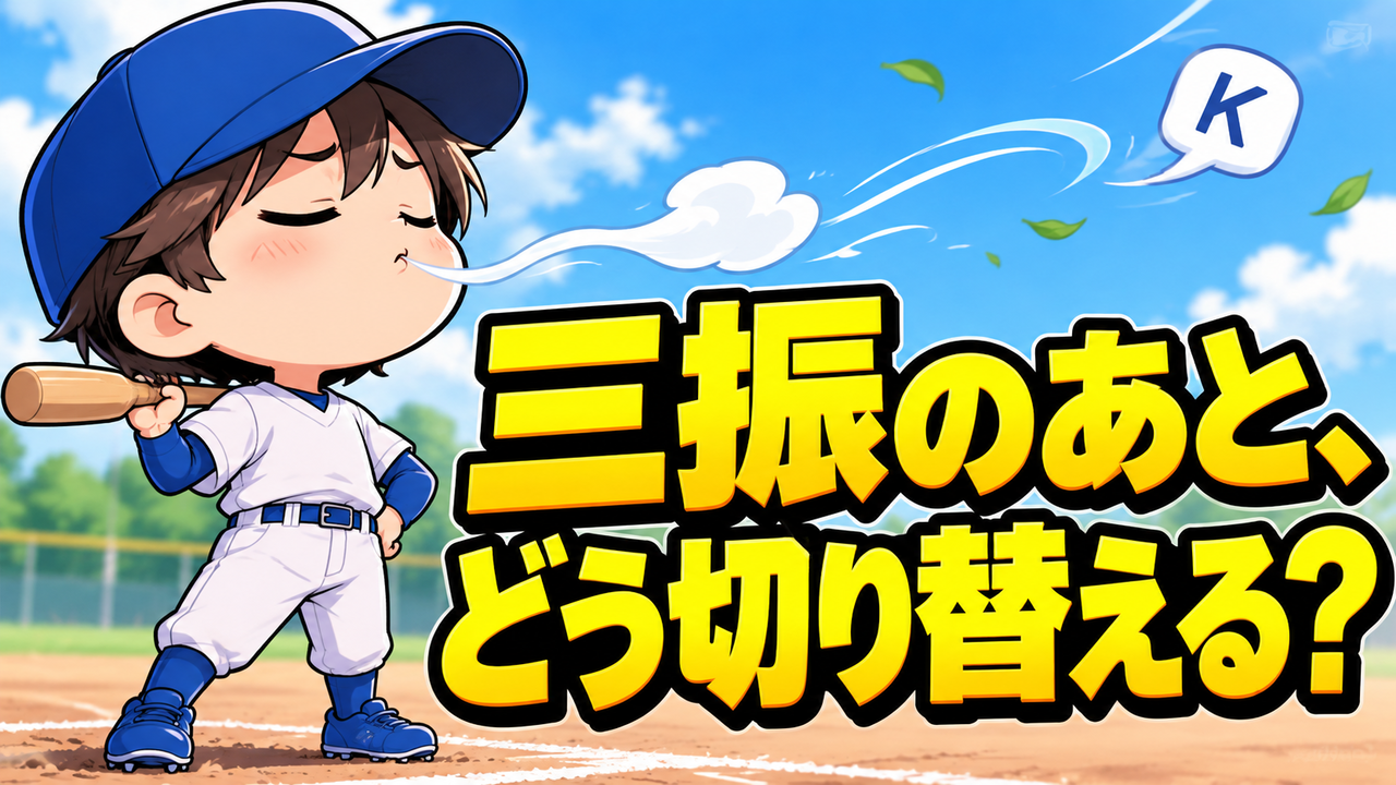【野球のコツ】三振のあと、守備でもミスが続く子へ|三振したあとの切り替え方3つのコツ|プロ野球選手への道
