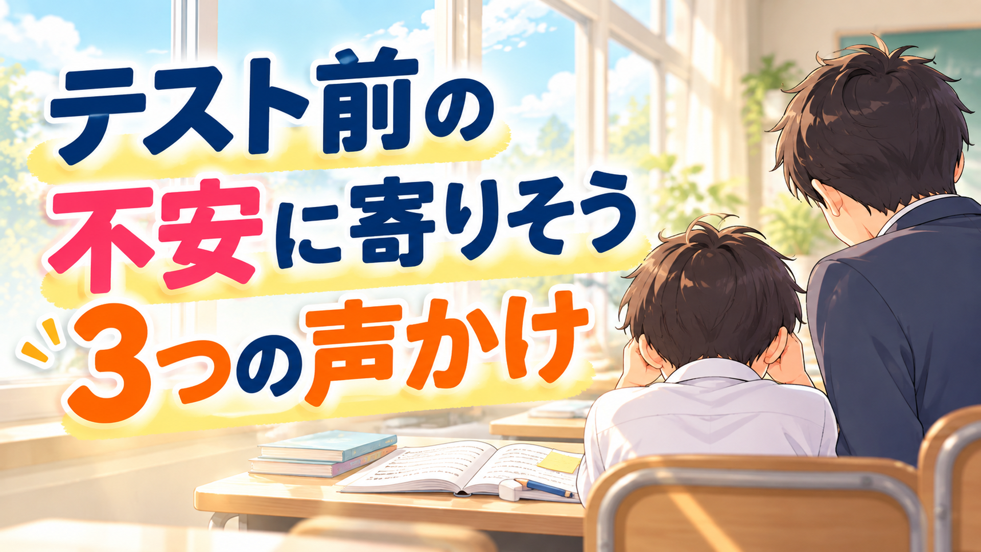 テスト前に不安がる中学生への声かけ3つ｜中間テスト前に担任ができる個別の関わり