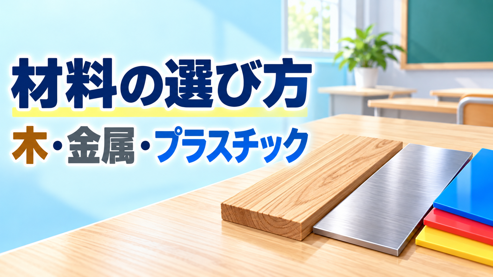 【中学技術】材料の選び方｜木・金属・プラスチックの違いと決め方3ステップ