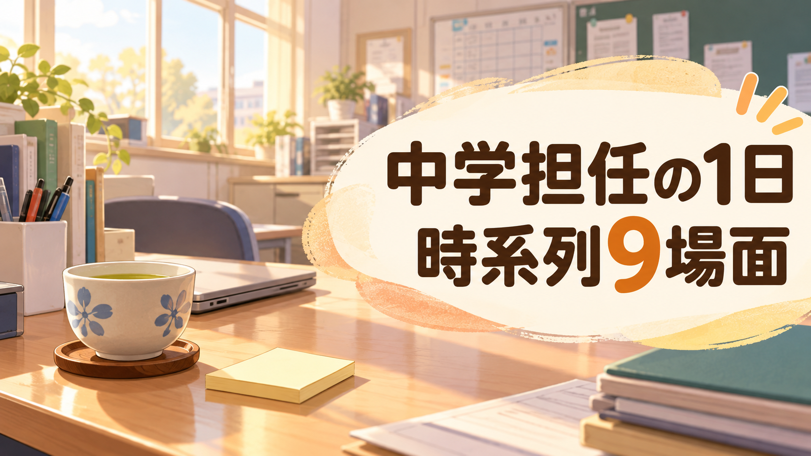 中学校教師の1日のスケジュール|担任の朝から退勤まで時系列9場面