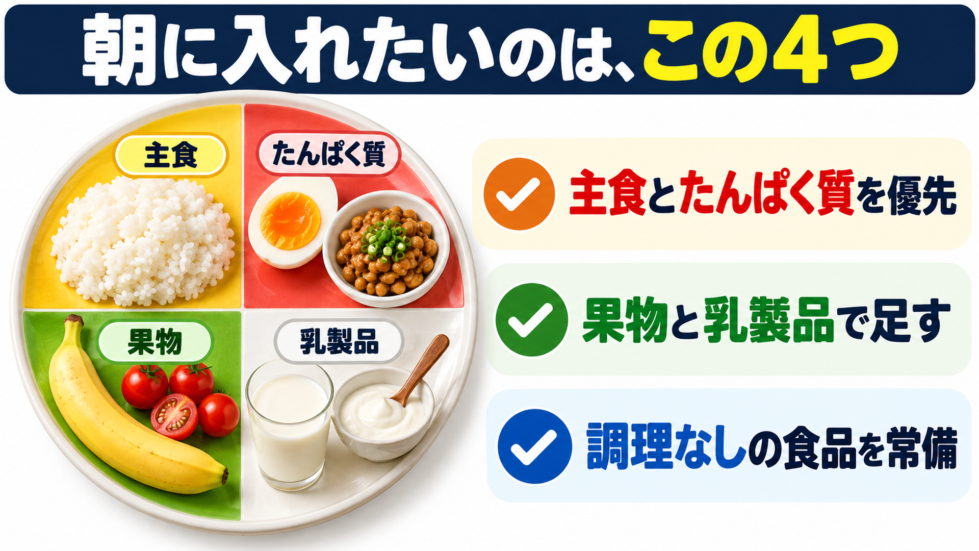 朝に入れたいのは、この4つ